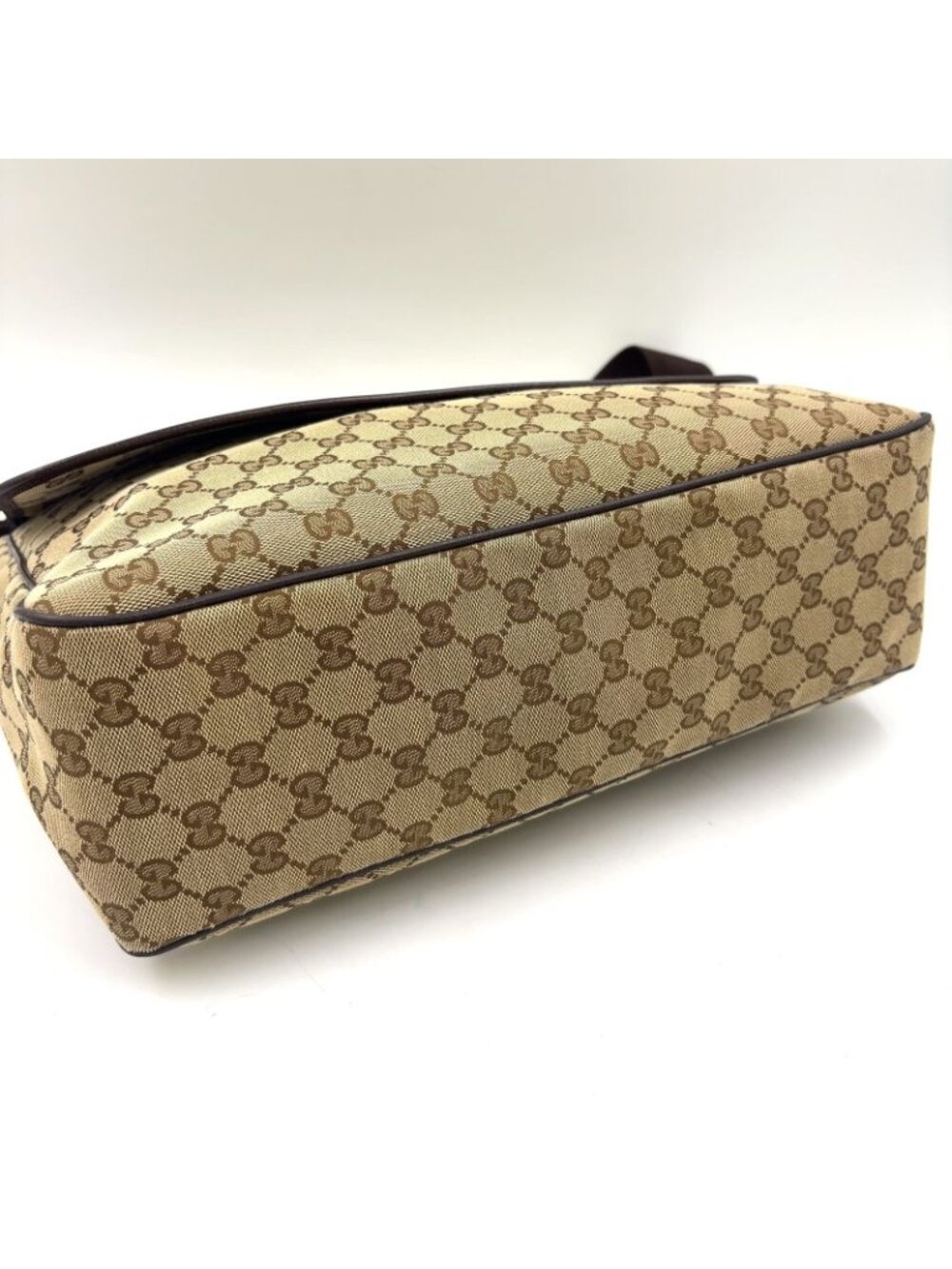 Gucci GG Canvas Brown Beige Shoulder Bag Silver - Picture 6 of 13